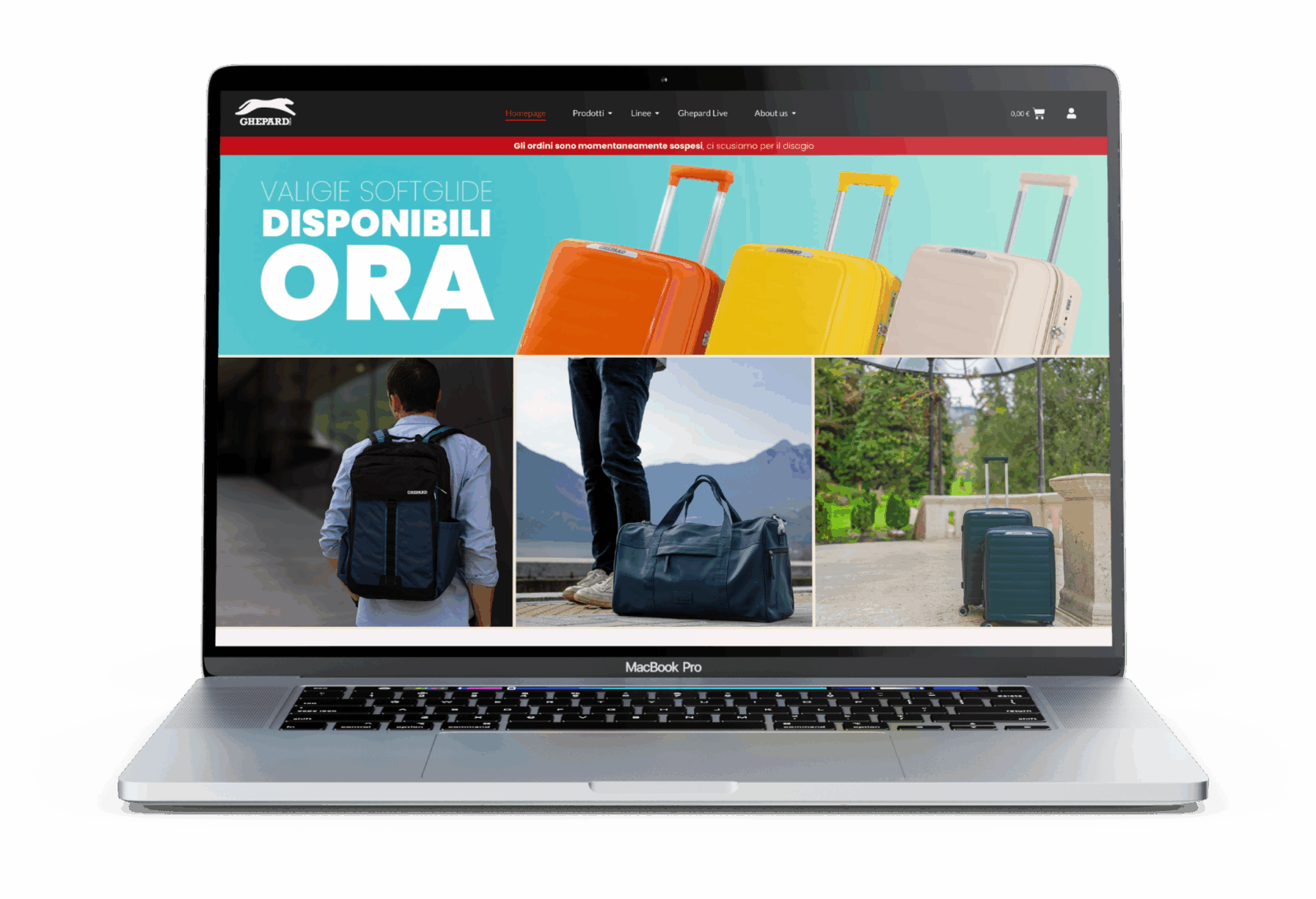 Ghepard Italia Website mockup